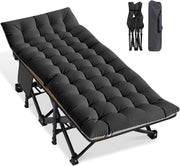 XL Folding Camp Bed Extra Wide 32" Heavy Duty Cot Guest Bed 400KG Max