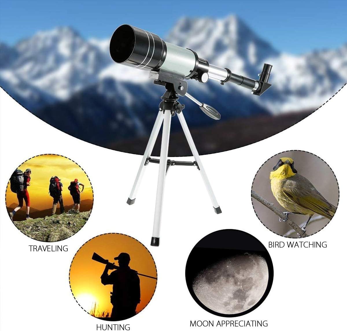 Space Telescope 150X Kids 70mm | Portable Tripod | Educational Sky Monocular