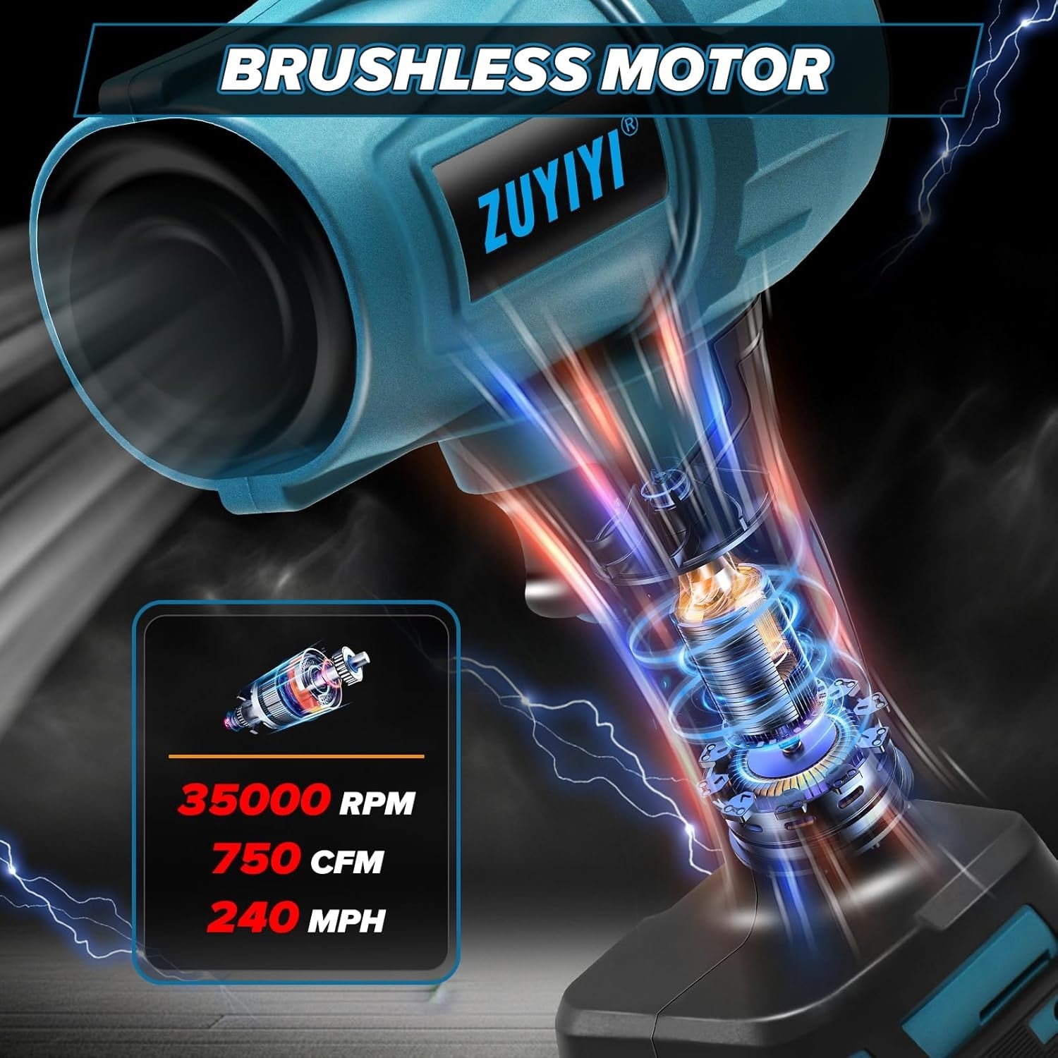 Mini Cordless Air Blower 240MPH Turbo Fan 18V Handheld Dust Cleaner
