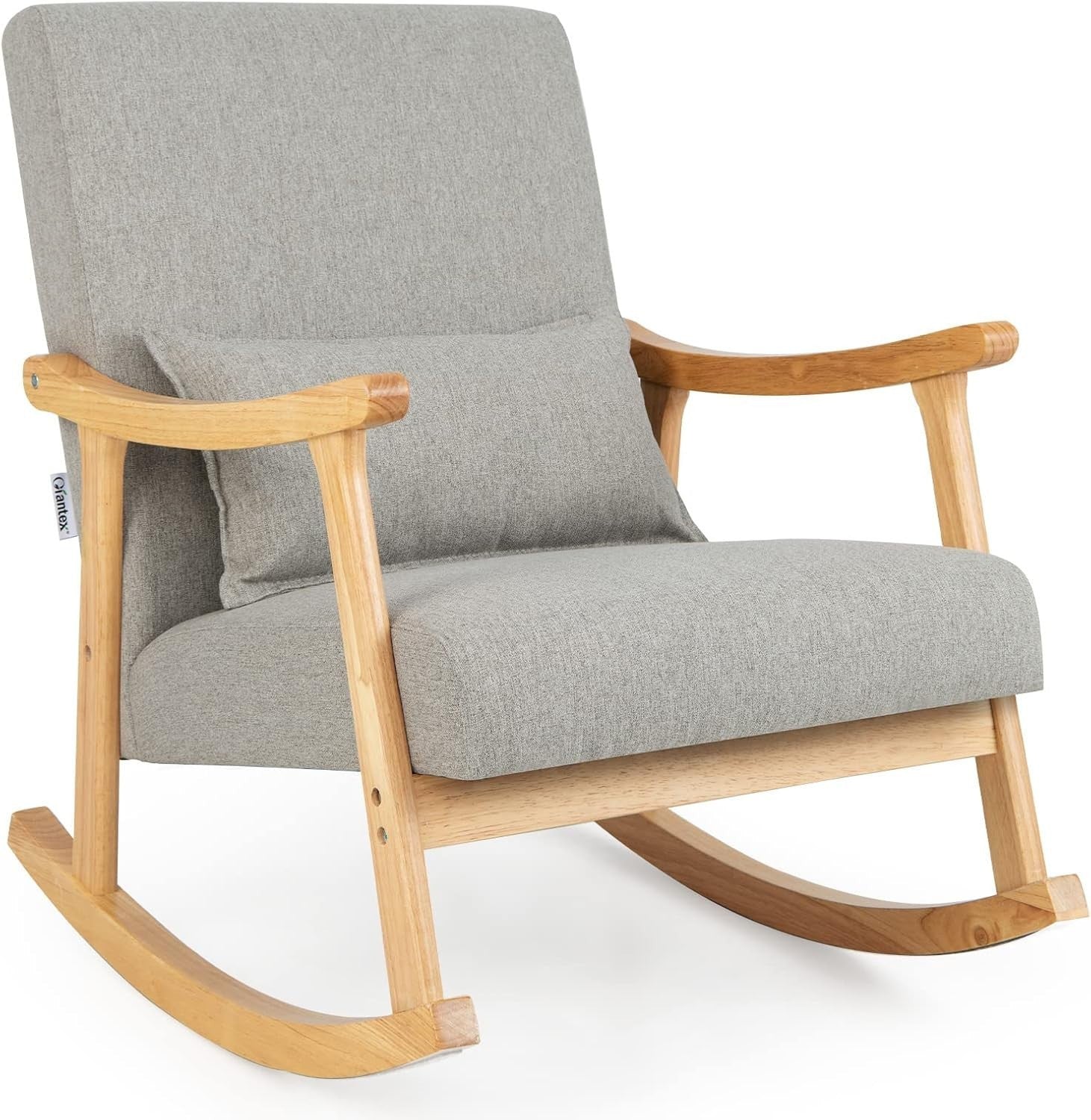 Rocking Lounge Chair Soft Cushions Lumbar Pillow Recliner 78x66x83cm