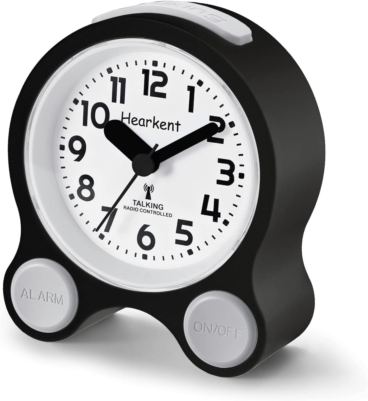White Talking Dementia Alarm Clock Large Numbers Voice Time Announce