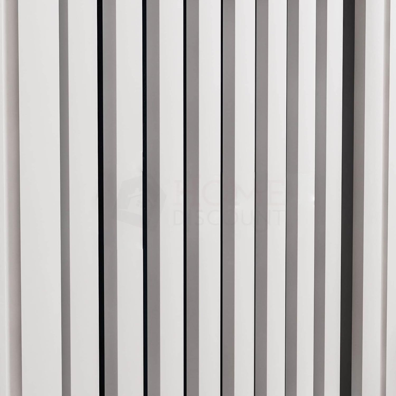 Small White Radiator Cover Cabinet with Modern Slats & Shelf
