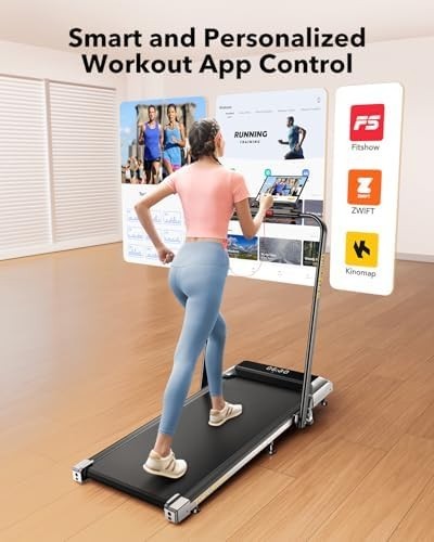 3-in-1 Folding Treadmill 12km/h Under Desk Walking Pad 7% Incline LED Remote