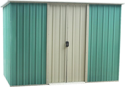 6x4FT Metal Garden Shed Outdoor Storage House Double Sliding Doors Zinc