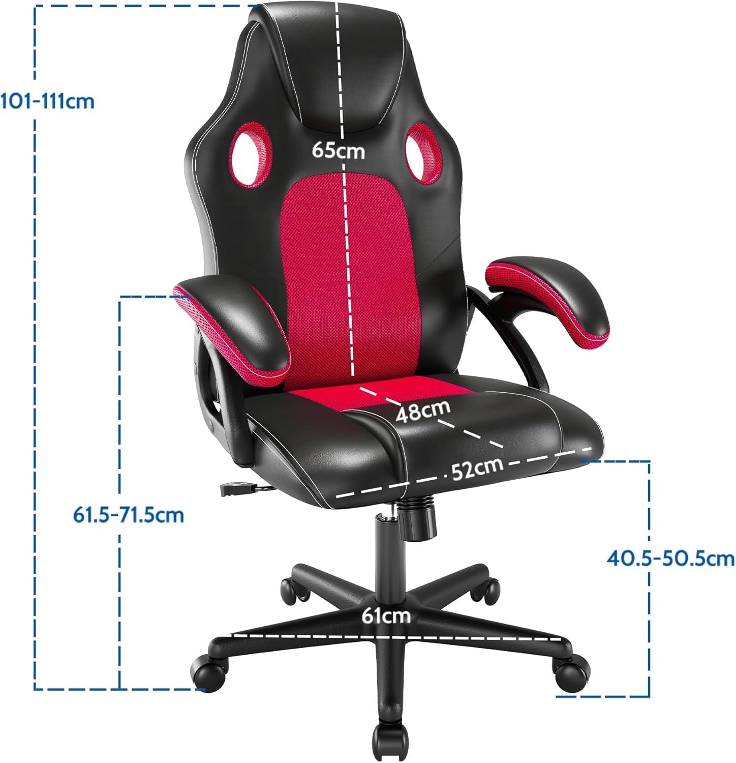 Ergonomic Gaming Office Chair High Back Mesh Lumbar Faux Leather