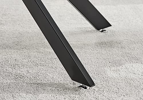 Glass Dining Table 6 Seater Modern Tempered Glass & Metal Table 150x90cm