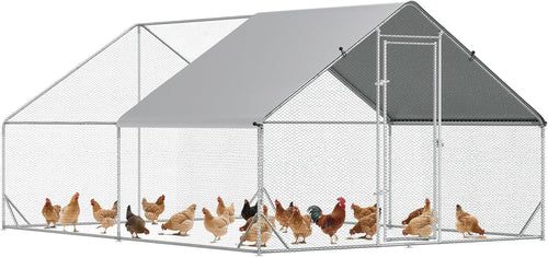 Large Walk In Chicken Run Galvanised Outdoor Pet Enclosure 3x4m 8–12 Hens