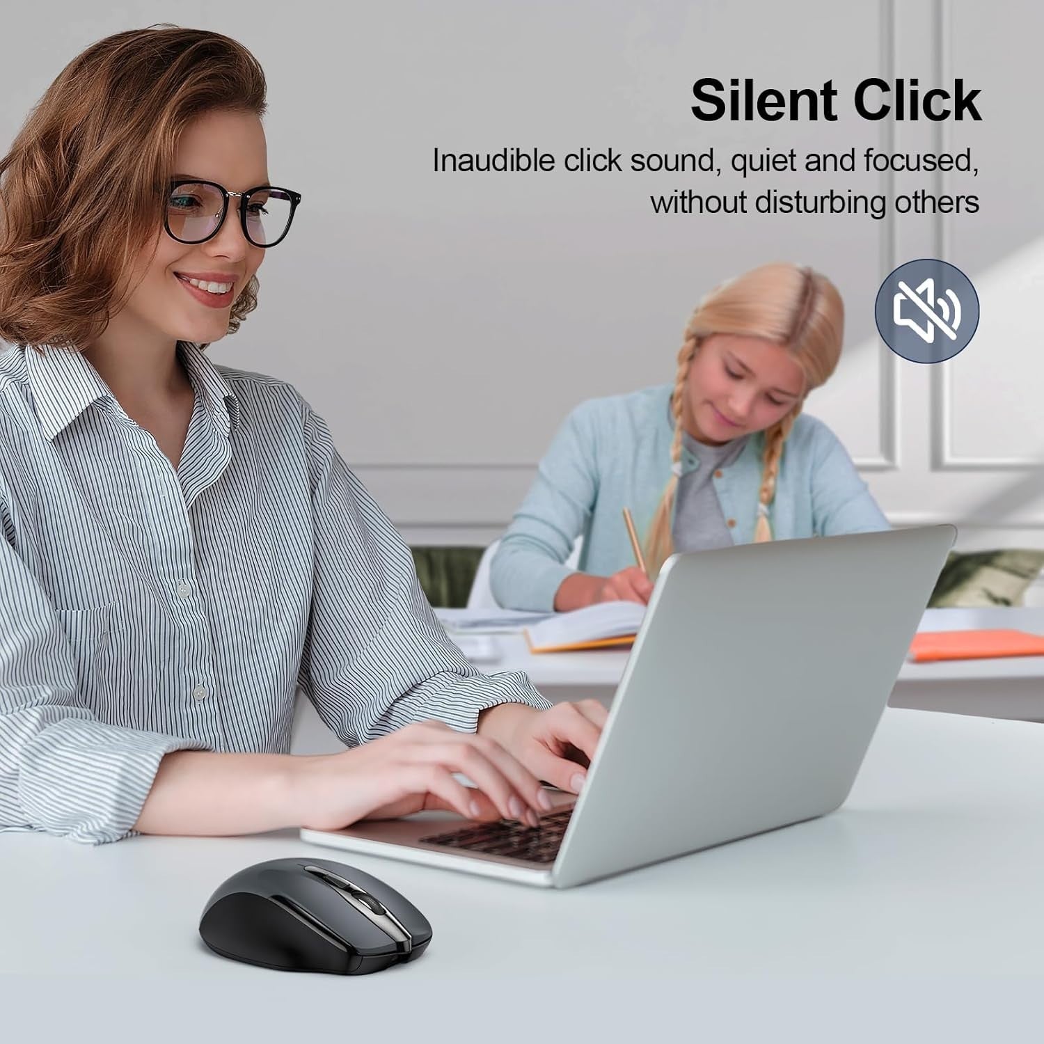 Rechargeable Bluetooth Wireless Mouse Silent Ergonomic 4800DPI Tri Mode