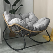 Papasan Rocking Chair Oversized Cushioned Egg Lounge Indoor Outdoor Grey