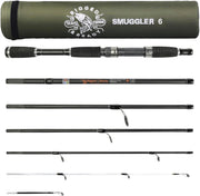 Compact Travel Fishing Rod – 6-Section Spin, Fresh & Saltwater, 2 Tips