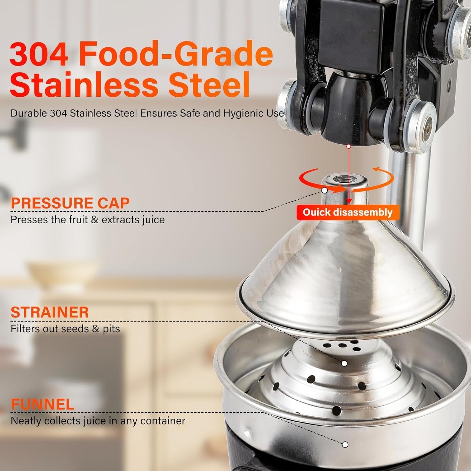 Commercial Manual Citrus Press Cast Iron Heavy Duty Lemon Orange Juicer