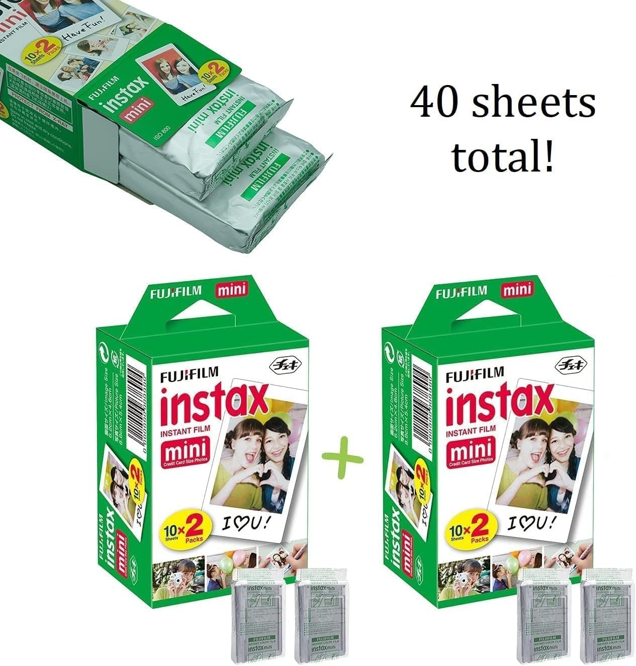 Instant Camera Bundle Black 40 Film Shots Case Album Vintage Kit