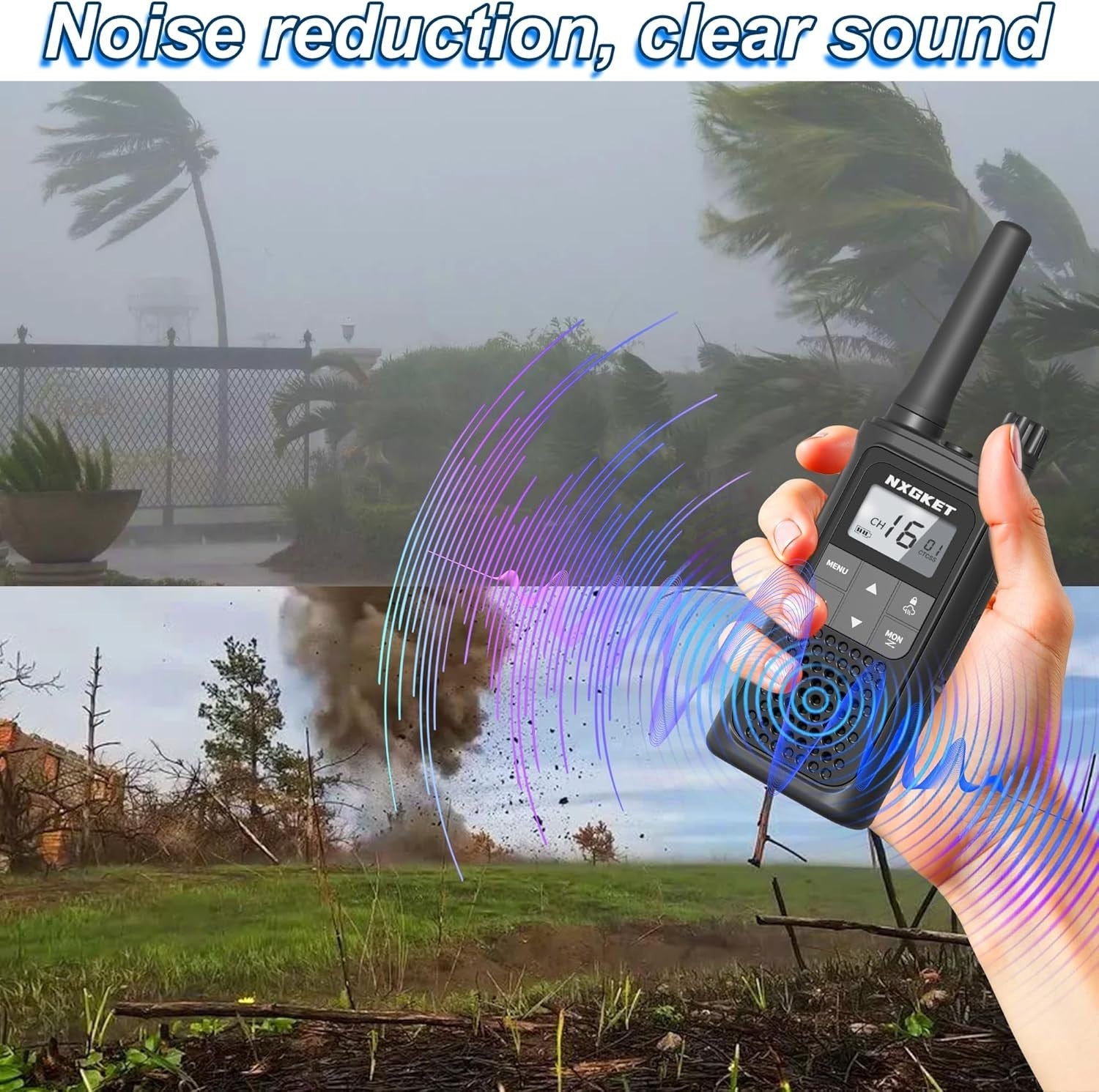 PMR446 Walkie Talkies 2 Pack Long Range 5KM Rechargeable VOX Radio