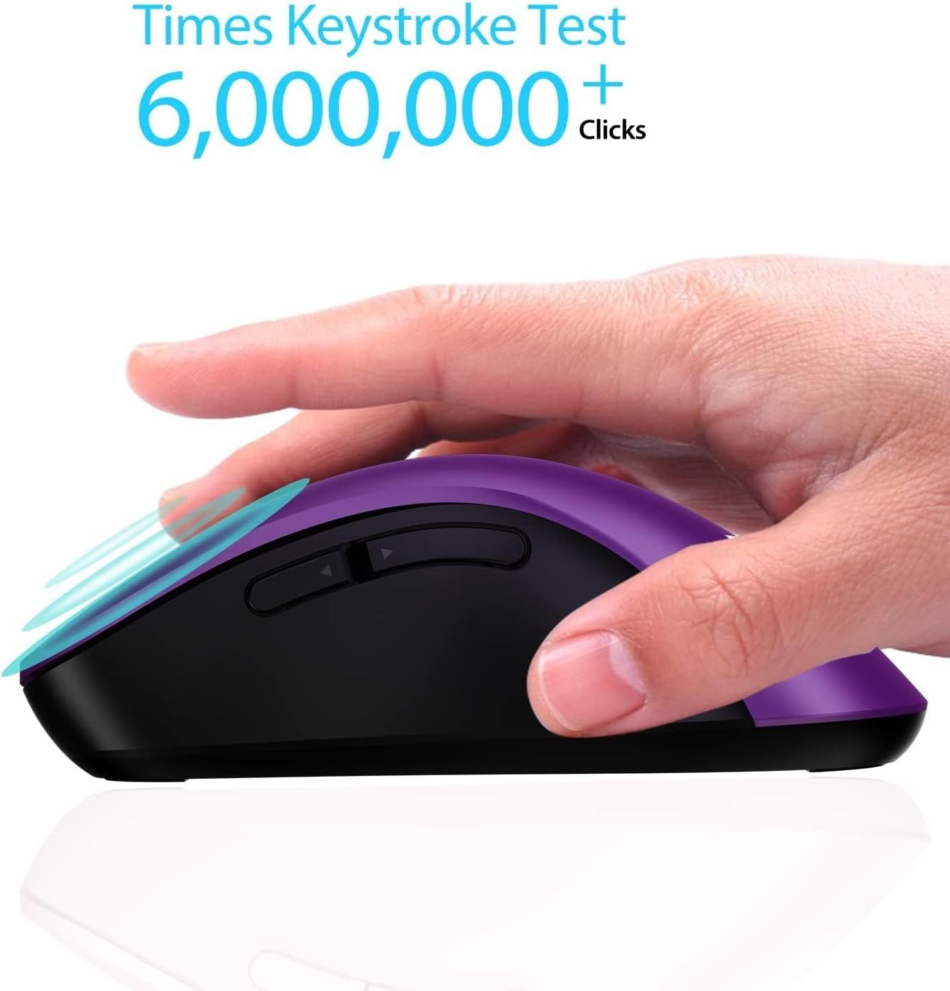 Purple Wireless Mouse 1400 DPI 2.4G USB 5-Button Ergonomic PC