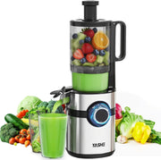 Cold Press Juicer 5in Wide Feed Chute Whole Fruit High Yield Easy Clean