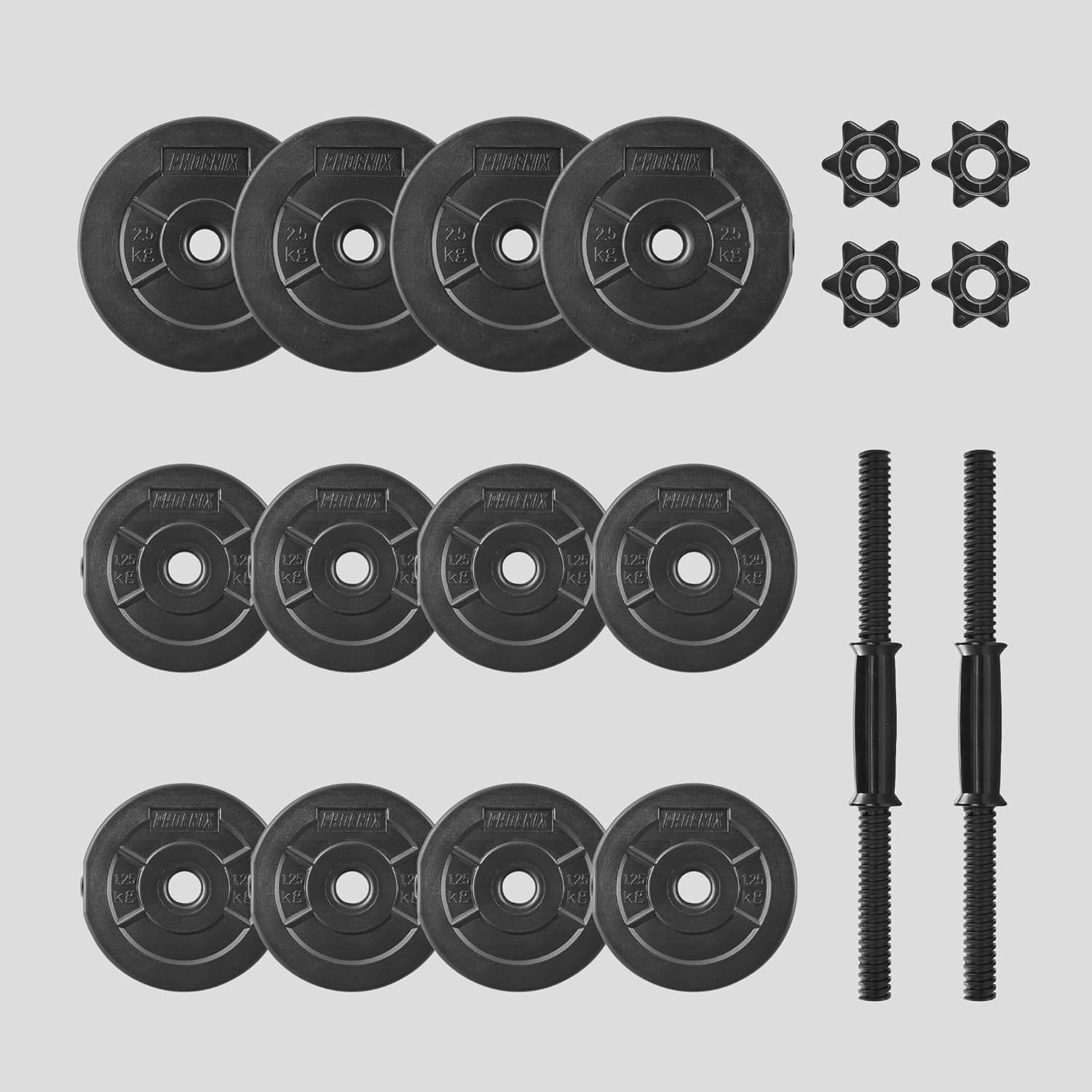 20kg Adjustable Dumbbell Set Pair Non-Slip Spinlock Home Strength Weights