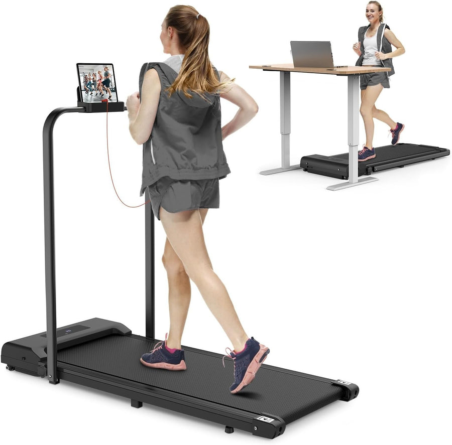 Foldable Under Desk Treadmill 10km/h Quiet Home Office Cardio Fitness