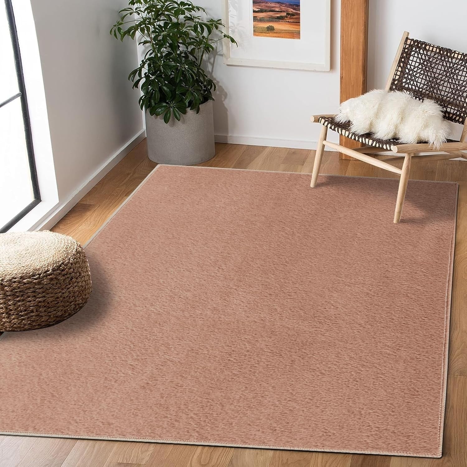 Fluffy Mink Faux Fur Rug Soft Washable Bedroom Living Room Carpet 120x170cm