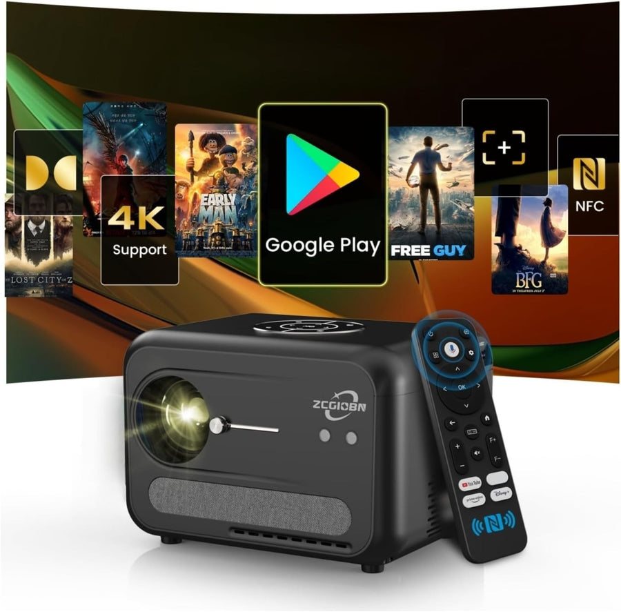 4K Smart Projector Google TV WiFi 6 Bluetooth NFC Dolby HDR