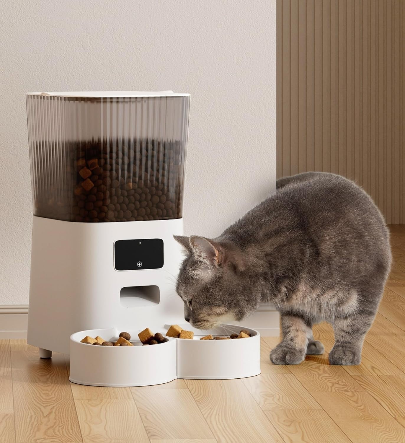Smart Automatic Pet Feeder 5L WiFi App Timer Dual Bowl Food Dispenser