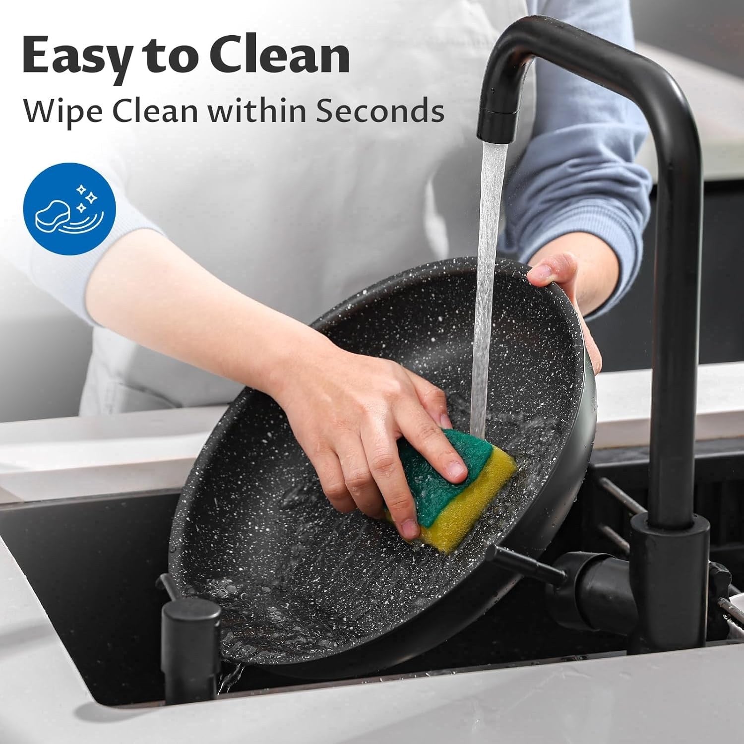 10pcs Induction Cookware Set Non-Stick Pans & Pots with Detachable Handles