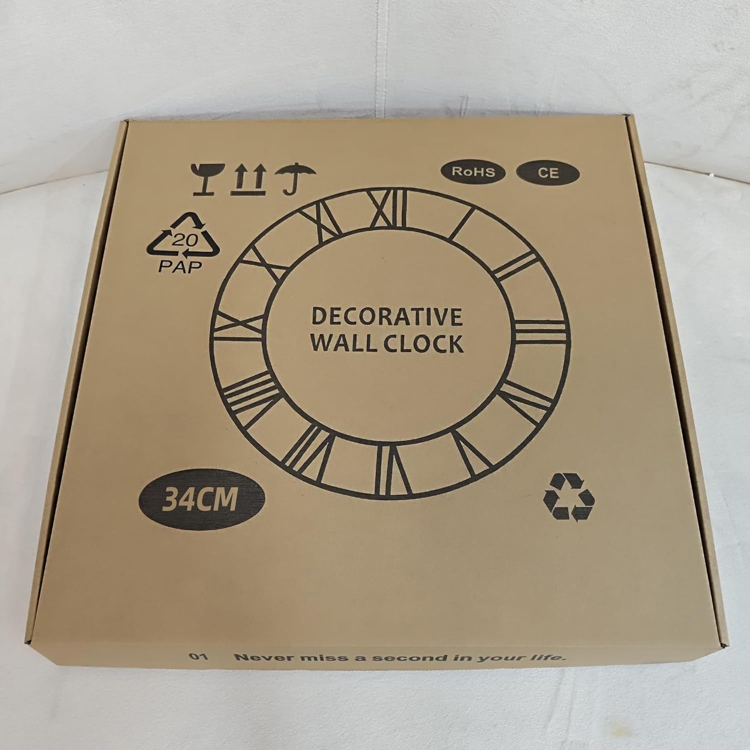 Modern Minimalist Black Metal Wall Clock 30cm Silent Non-Ticking Round Home Deco