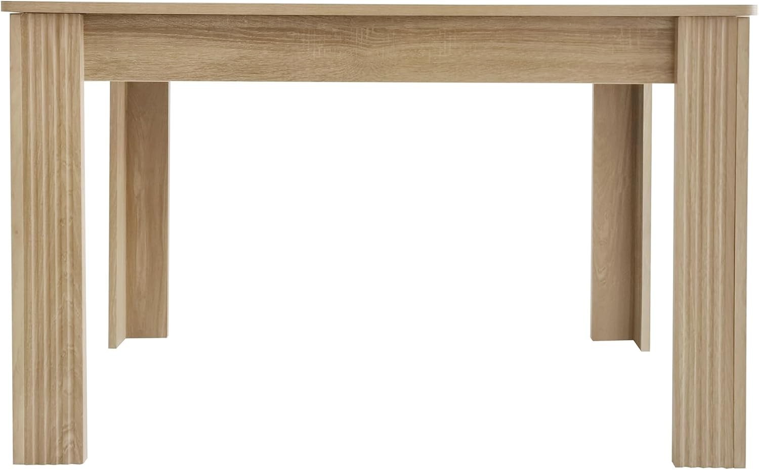 Oak Dining Table Modern Rectangular 4 Seater Sturdy Easy Assembly 116cm