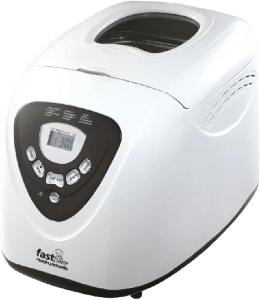 Fastbake Bread Maker Machine 12 Programs Timer 1.5lb 2lb Loaf Keep Warm White