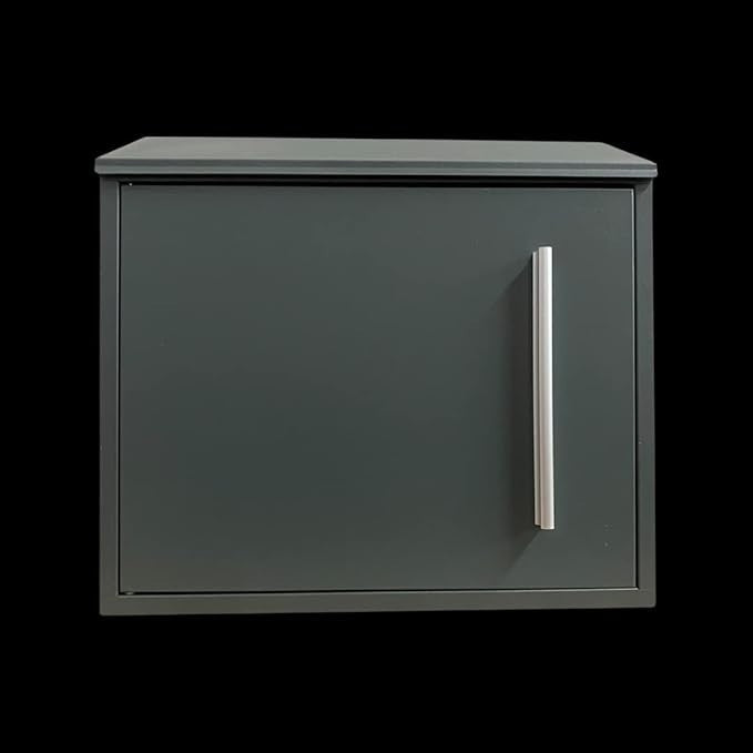 Lockable Wall Mounted Post Box Grey Waterproof Mailbox Secure Letter Holder