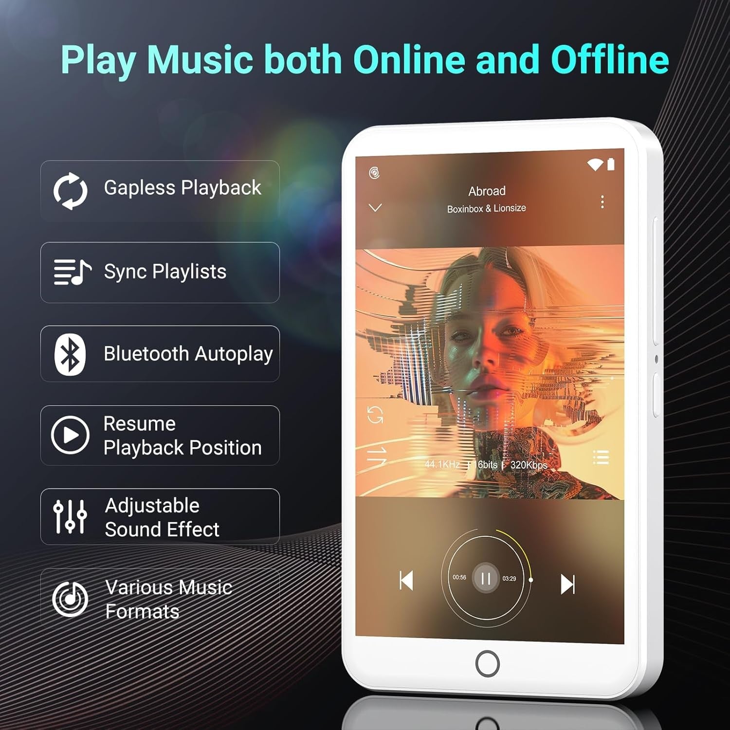 96GB MP3 MP4 Player Android 13 4" Touchscreen Bluetooth WiFi