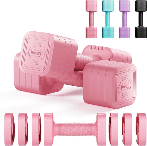 5KG Adjustable Dumbbells Pair 4-in-1 Twist Lock Non-Slip Home Gym