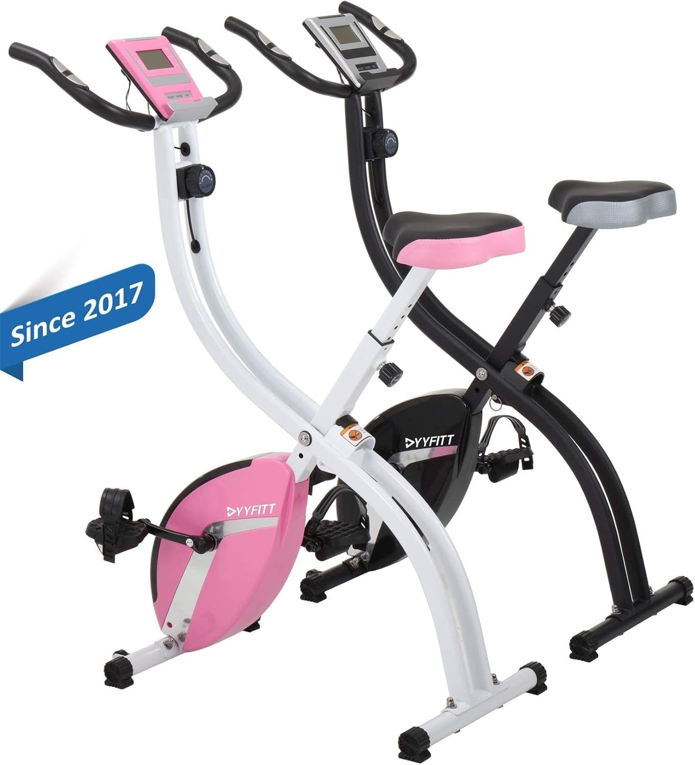 Foldable Exercise Bike w/ 16-Level Resistance, Pulse Monitor & LCD Countdown