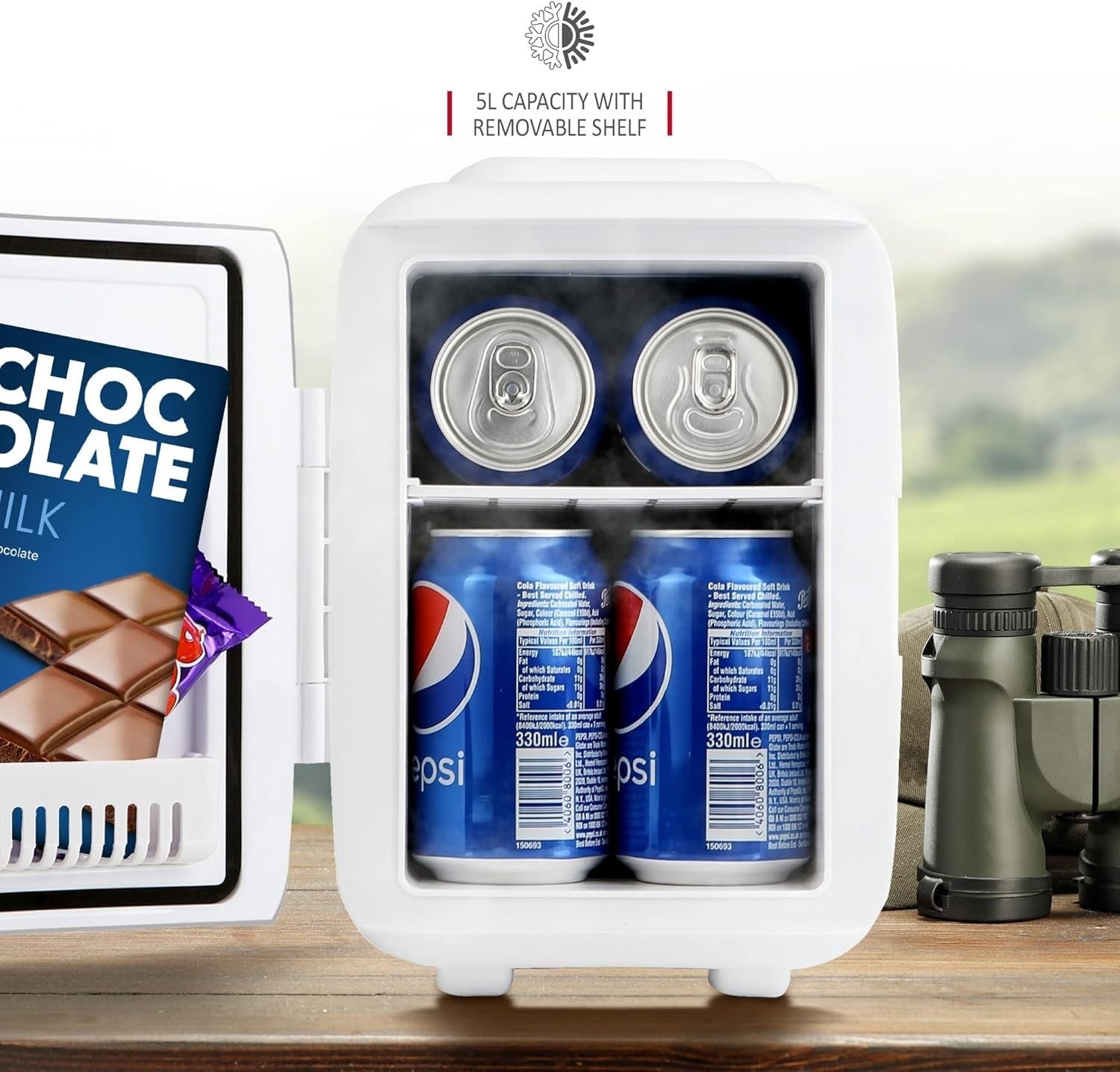 5L Mini Fridge Portable AC/DC Cooler Warmer Car Bedroom Skincare white