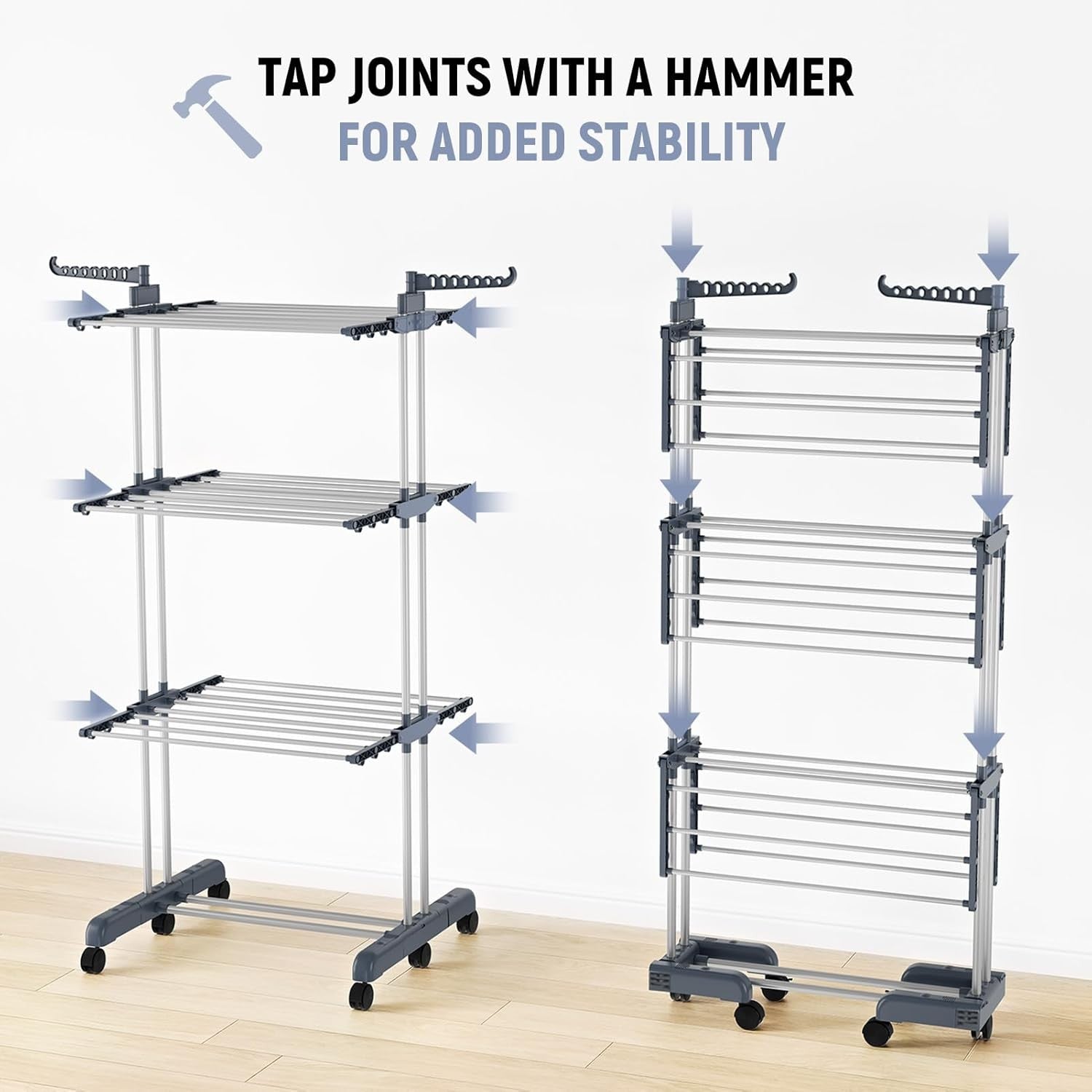 4-Tier Clothes Drying Rack, Clothes Indoor Folding 18M Drying Space Large