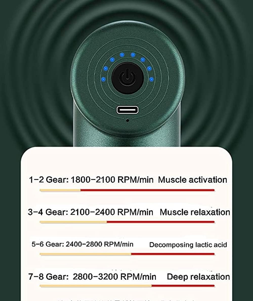 Mini Muscle Massage Gun Deep Tissue Quiet Handheld Relief 8 Speed Portable