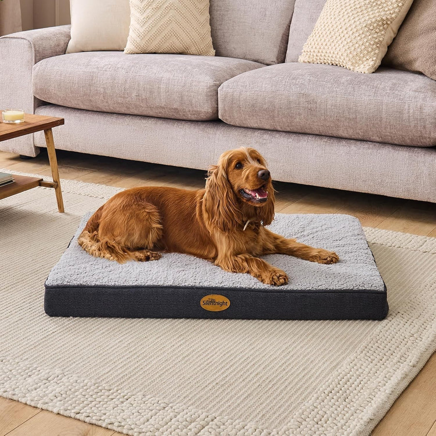 Large Orthopedic Dog Crate Bed 92x68x7.6cm Washable Mat