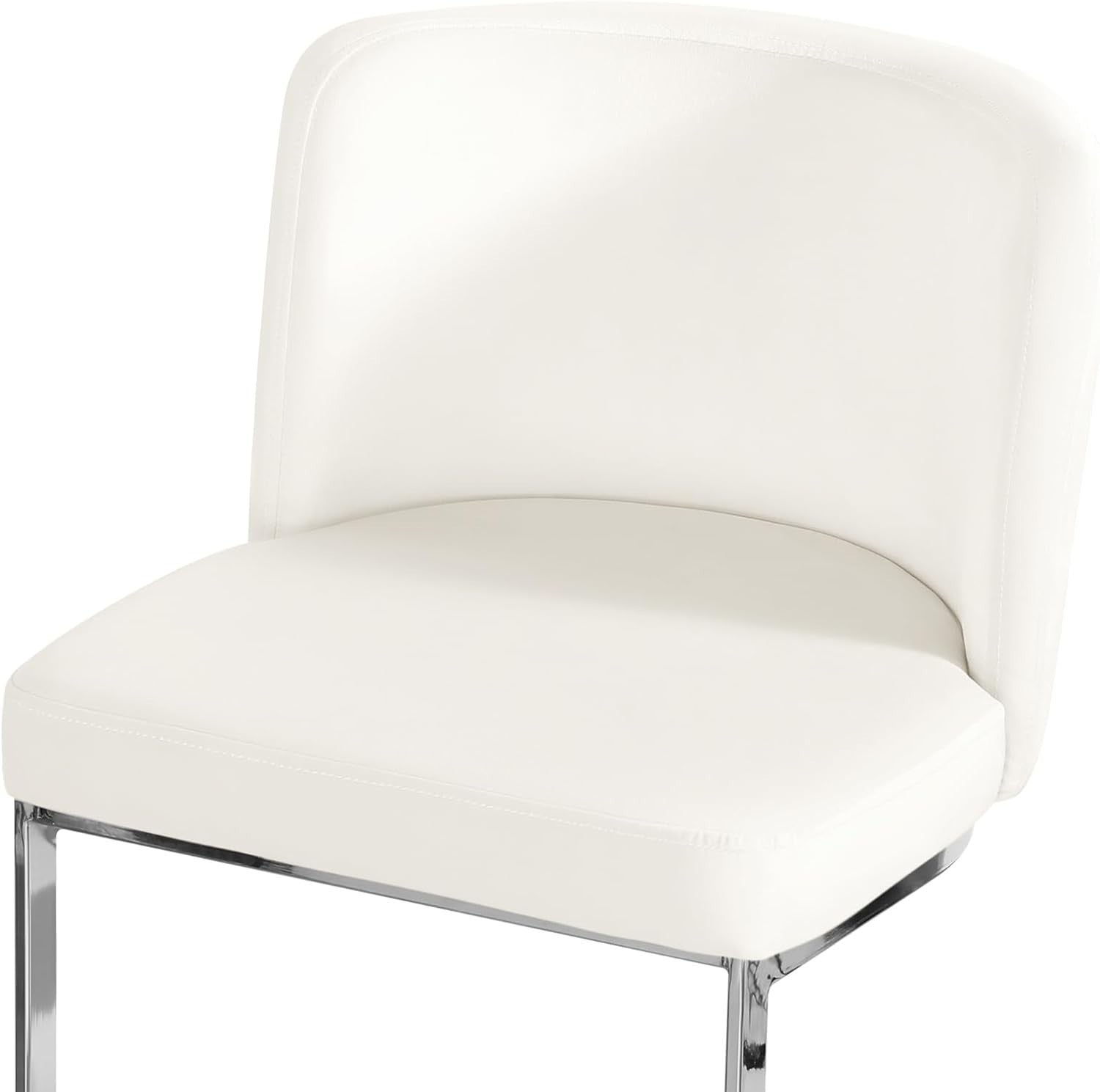 Blonde White PU Bar Stools Set of 2 – Modern Counter Chairs