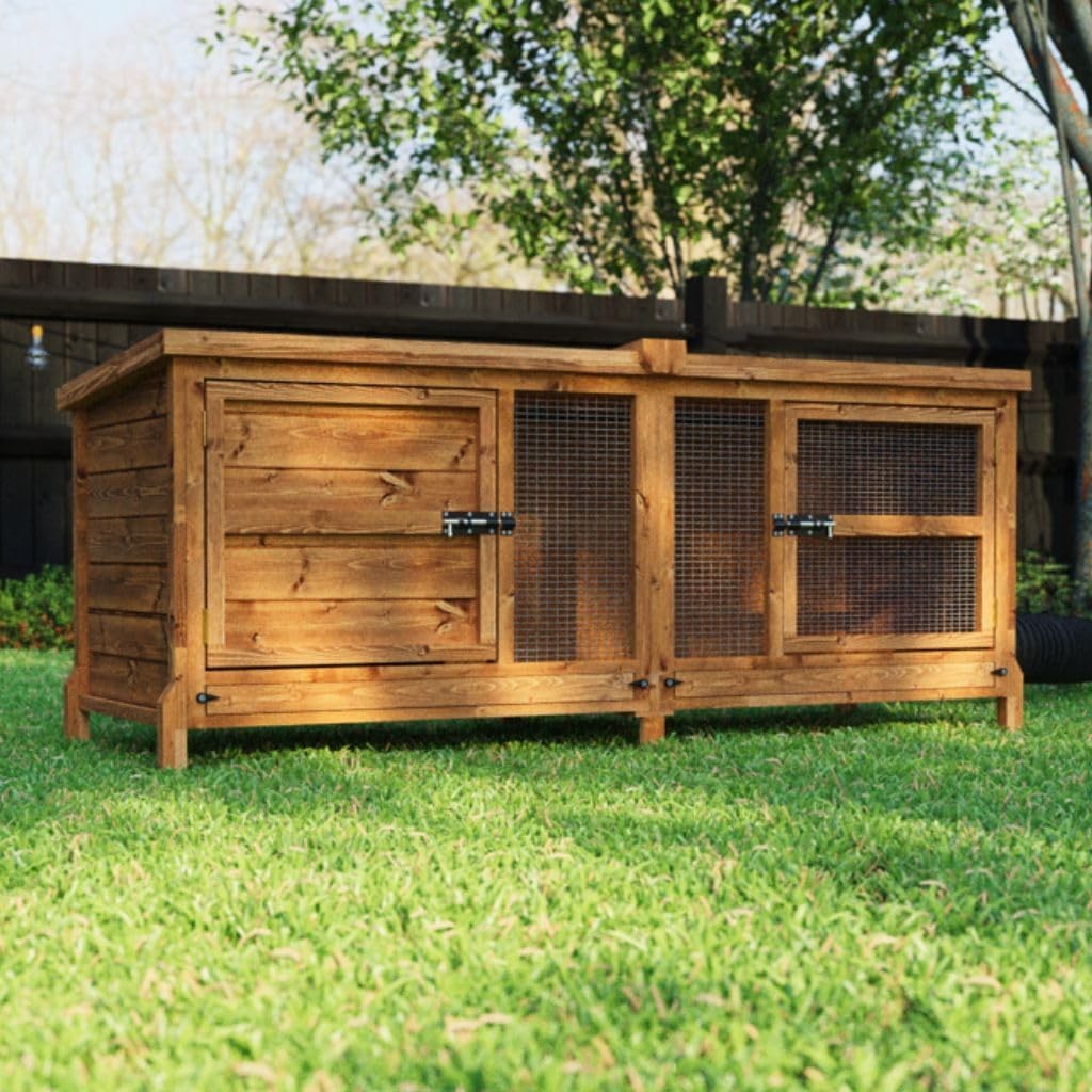 6ft Large Rabbit Hutch Outdoor Wooden Single Tier Secure Pet Cage