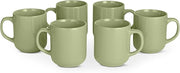 6pc Stoneware Coffee Mugs 473ml Microwave Dishwasher Safe Olive Green