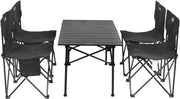 Foldable Camping Table & 4 Chairs Set Portable Outdoor Picnic BBQ Garden