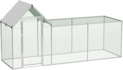 10x3.3x5FT Walk In Metal Chicken Coop Run w Cover