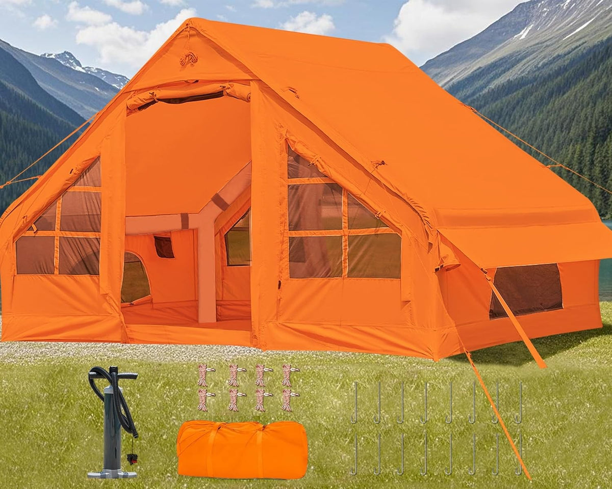 4 Person Inflatable Camping Tent with Pump Waterproof Air House