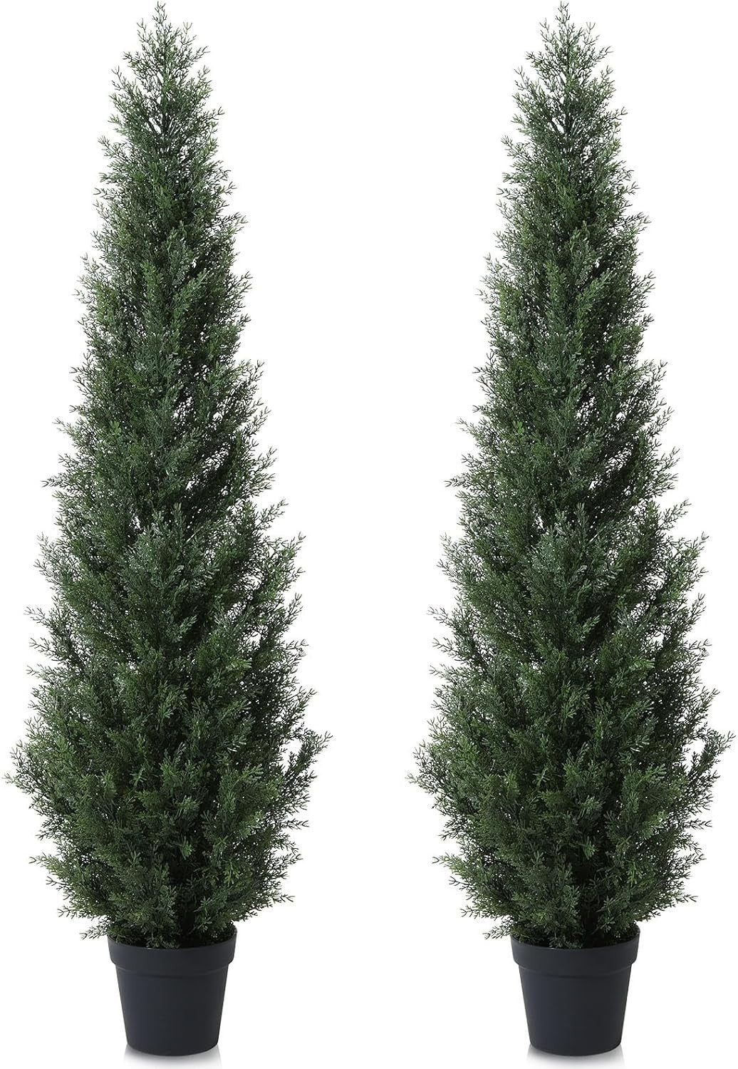 155cm Artificial Cedar Tree 2-Pack Outdoor Tall Fake Plants Porch Garden Decor