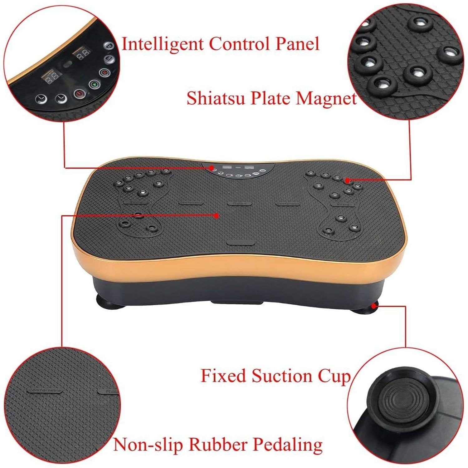 Vibration Plate Fitness Trainer 150kg Capacity Resistance Bands Indoor