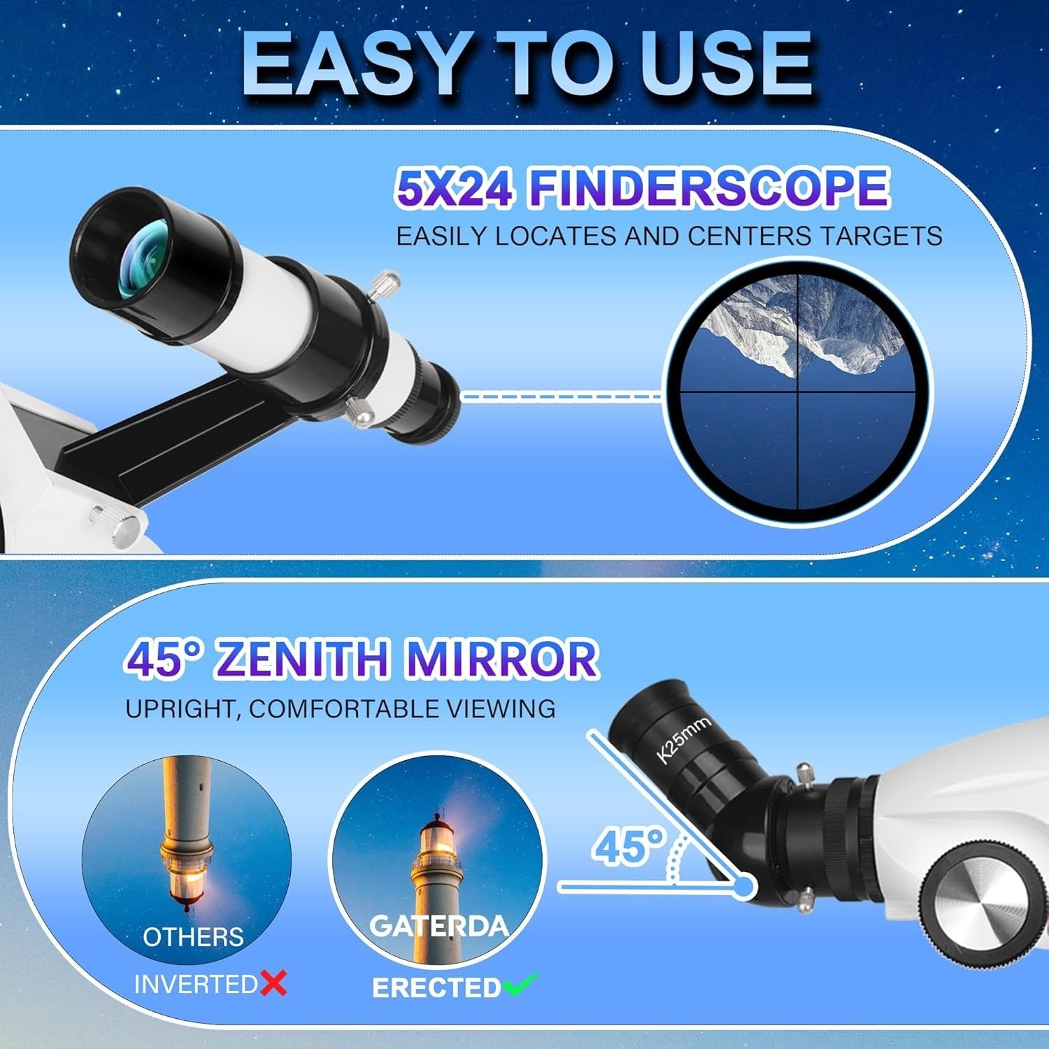 90mm Aperture 900mm Refractor Telescope for Adults & Beginners with Tripod