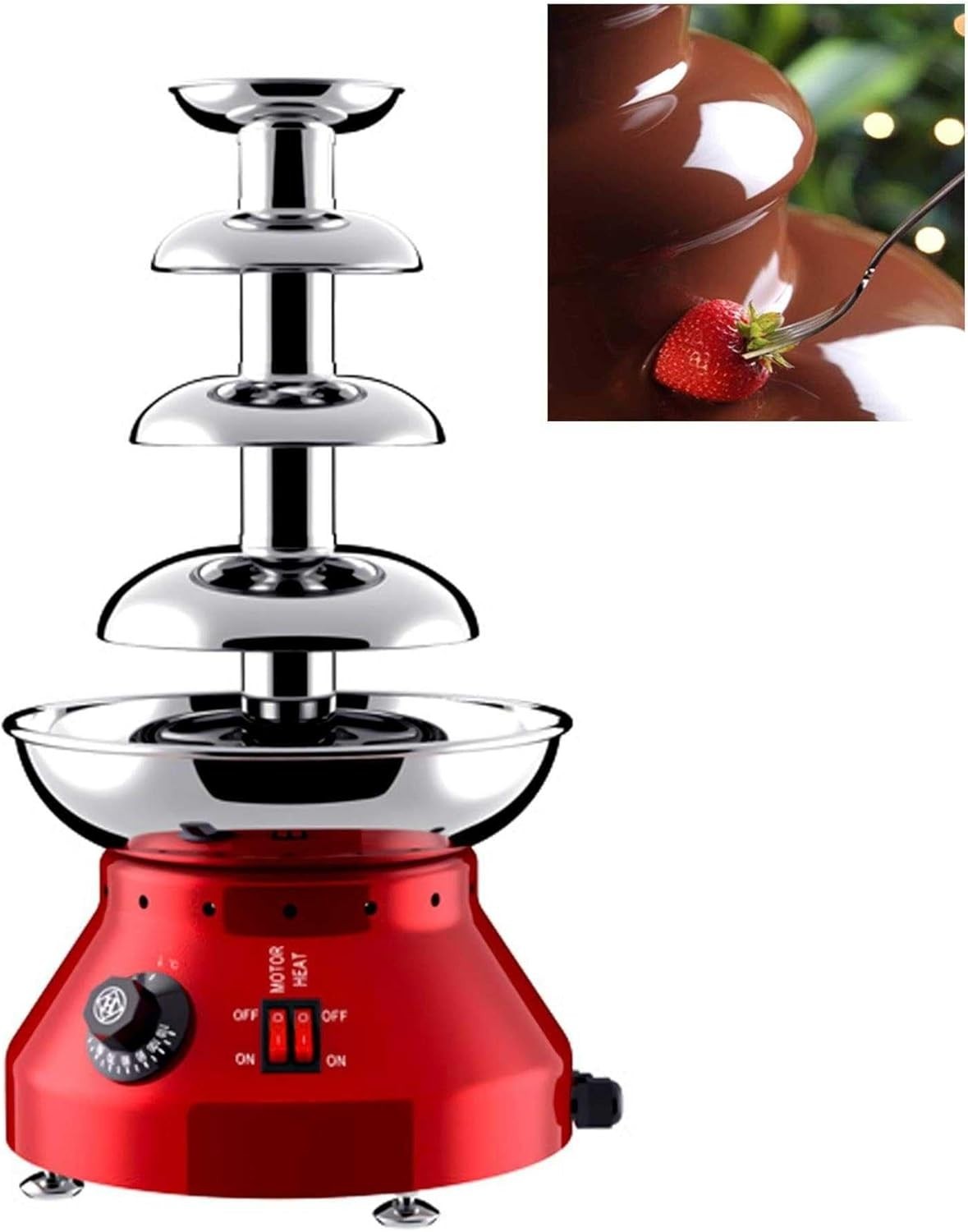 5 Tier Chocolate Fountain Machine 3L Stainless Steel Fondue Party