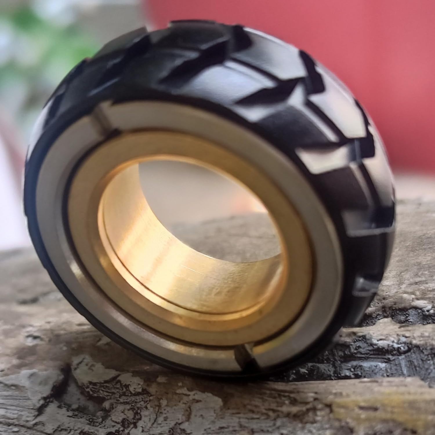 Black Magnetic Haptic Fidget Ring Stainless Steel ADHD Stress Toy