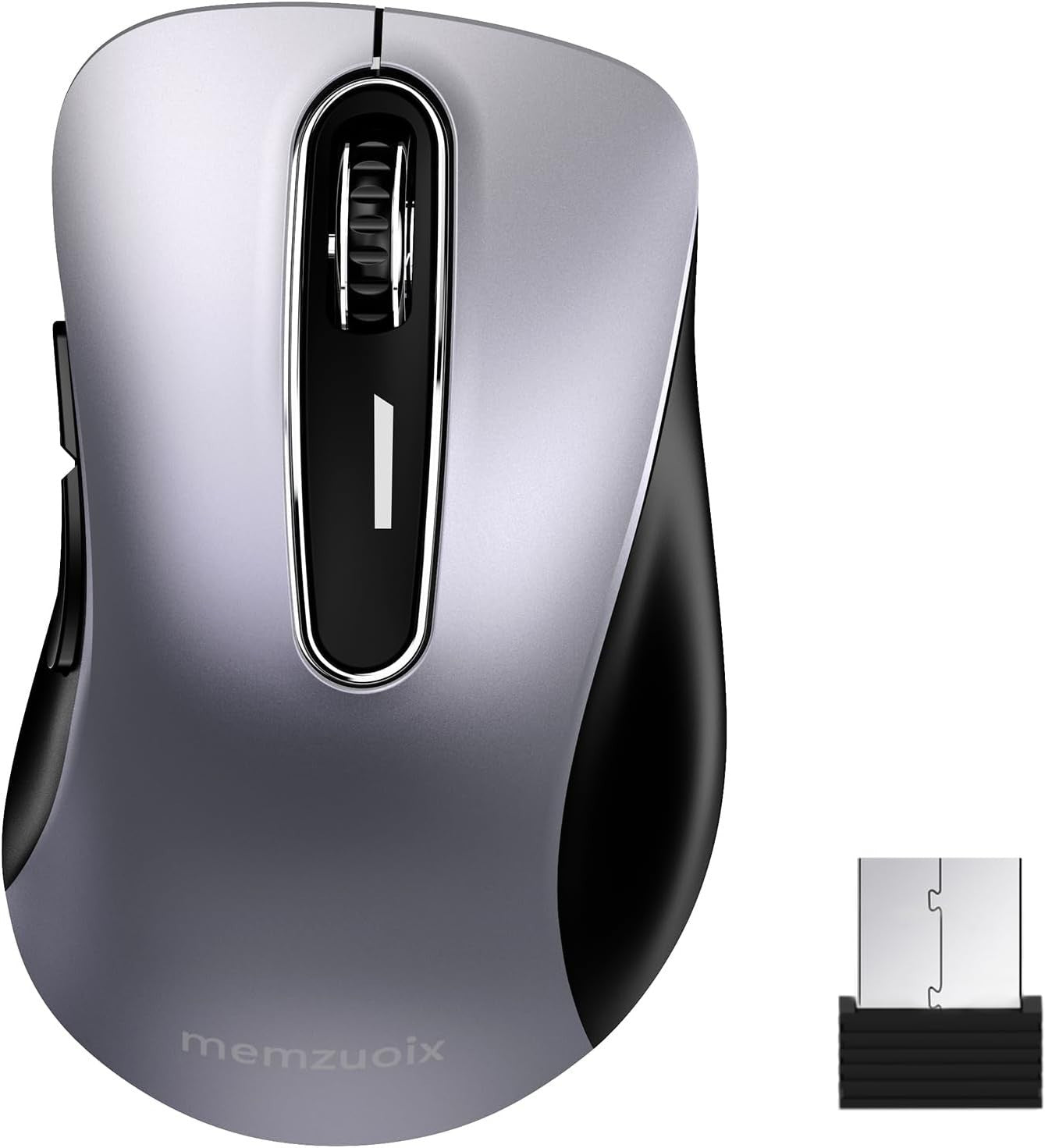 Slim Grey Wireless Mouse 1400 DPI USB 2.4G Ergonomic 5 Button