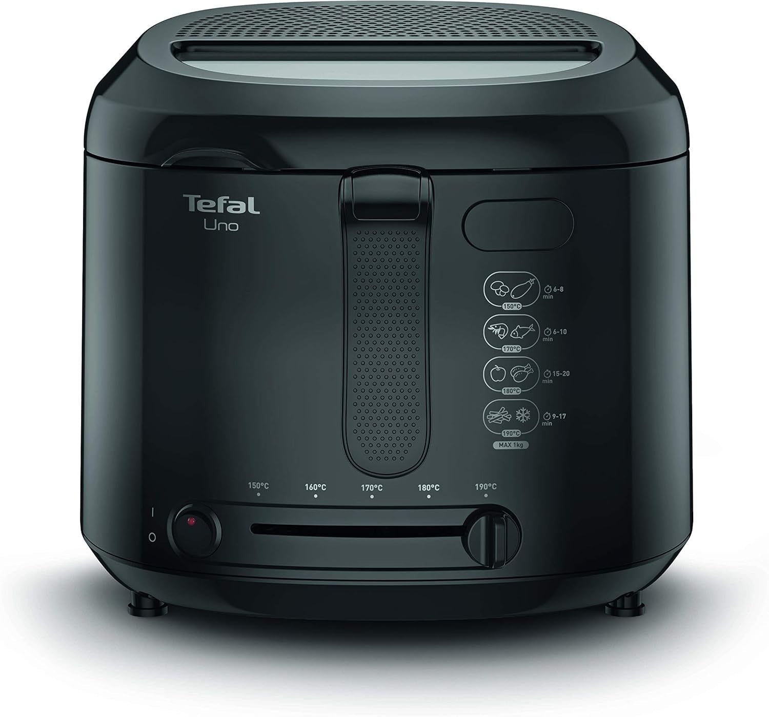 Compact Deep Fat Fryer 1kg Capacity Adjustable Temp Cool Touch Easy Clean