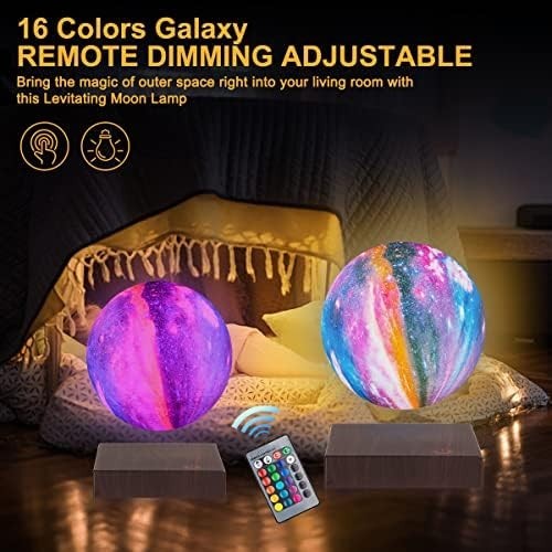 Levitating Galaxy Moon Lamp 16-Color Floating LED Light with Remote Control